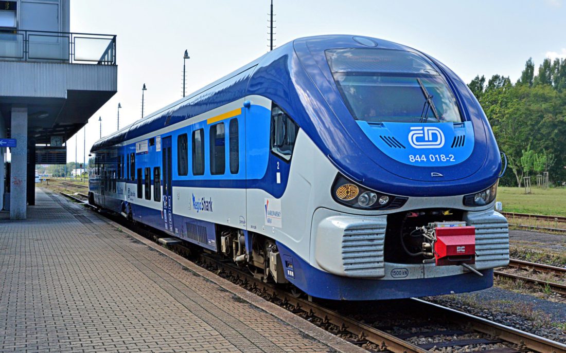 Regional train of Czech Railways with Dellner front cover for coupler protection